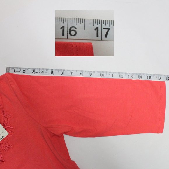 TanJay Papaya Color 1X Women's Pull Over Top - Picture 7 of 11